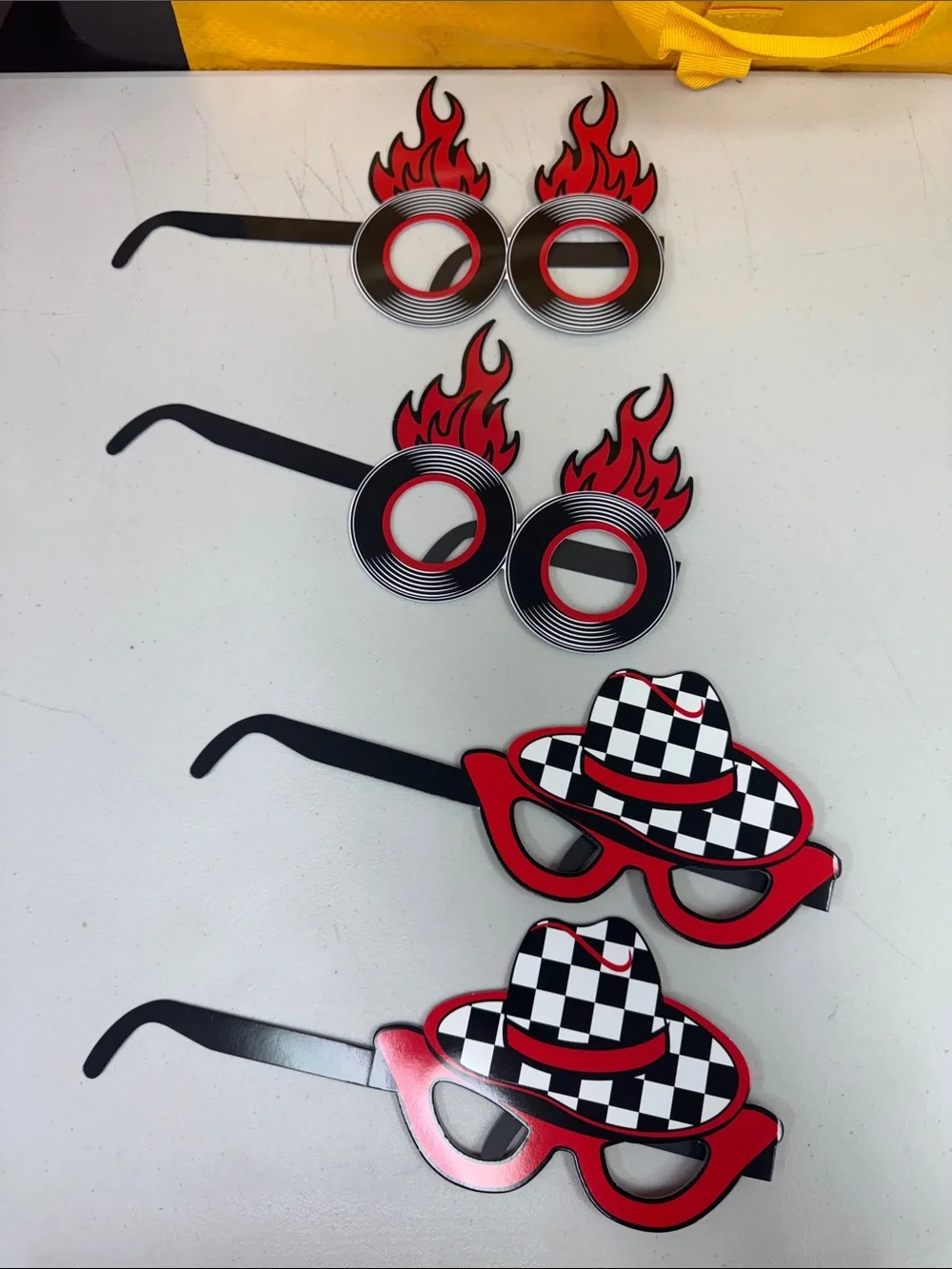 Rock and Roll party favors paper glasses photo props fun guitar music new18 pack